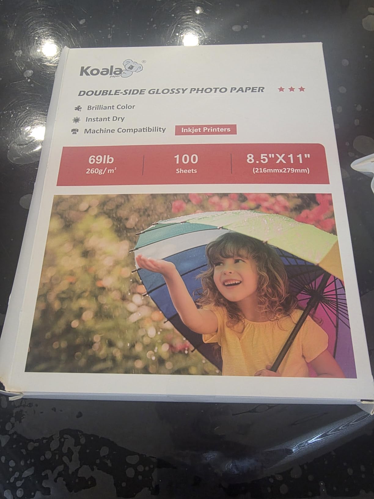Koala Thick Photo Paper 8.5x11 Inches Heavyweight Double Sided High Glossy 100 Sheets 260gsm only Compatible with Inkjet Printer customer photo 1