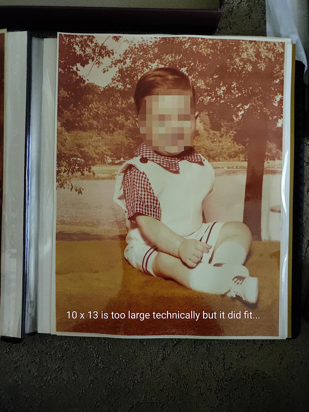 Photo Album Self Adhesive, Huge Magnetic Self-Stick Page Picture Album with Leather Vintage Inspired Cover, Hand Made DIY Albums Holds 3X5, 4X6, 5X7, 6X8, 8X10, 10X12 Photos (Brown 40 Pages) customer photo 2