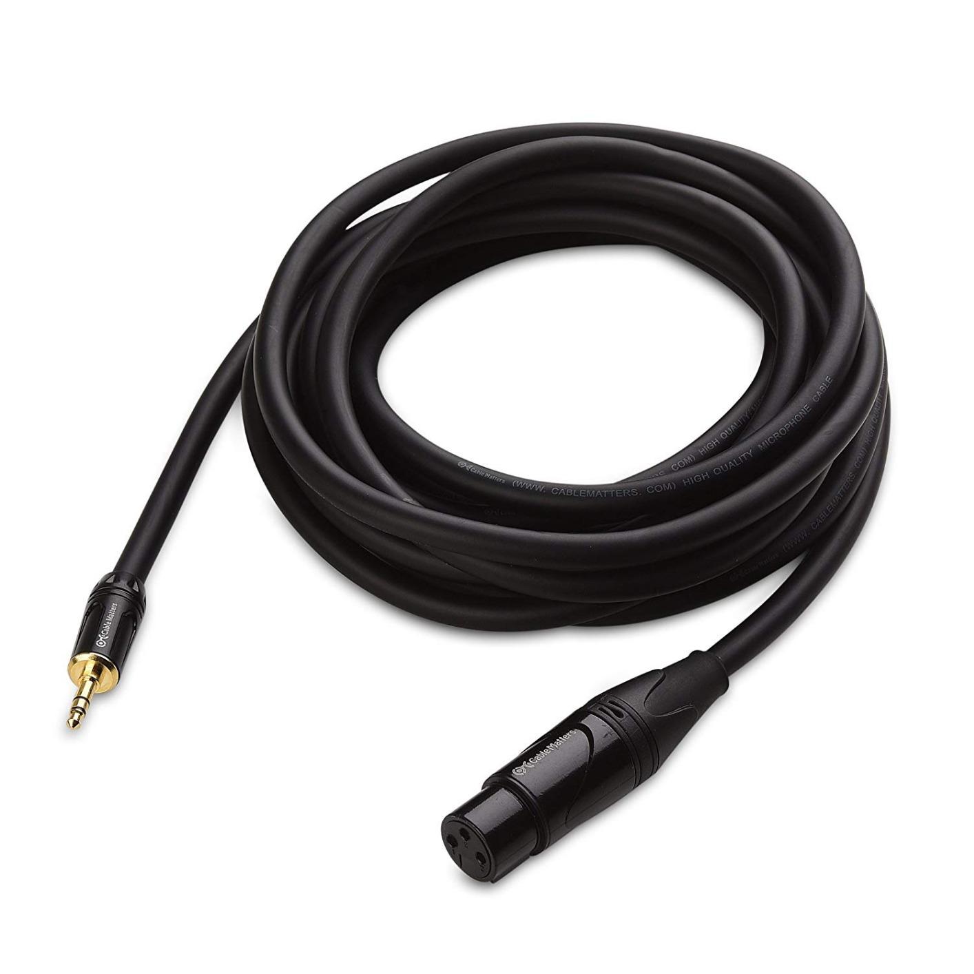 Cable Matters 3.5mm to XLR Cable - 6ft, Male to Female 1/8 to XLR Cable, XLR Female to 3.5mm Cord for DSLR, DV Camcorder, Digital Voice Recorder or More, Black customer photo 1