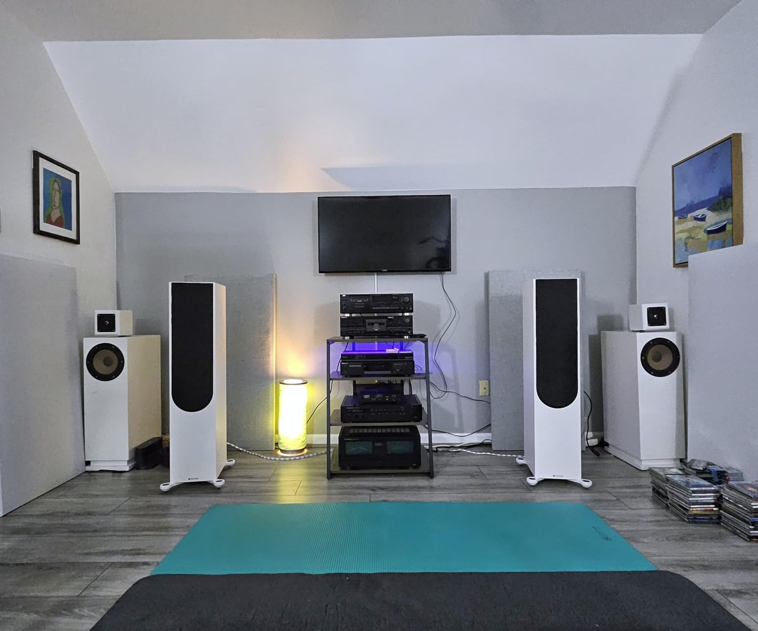 ATS Acoustics Sound Absorbing Acoustic Panel with Sona Fabric, NRC 1.0, Fire Rated, 24 x 48 x 2 (Snow) customer photo 1