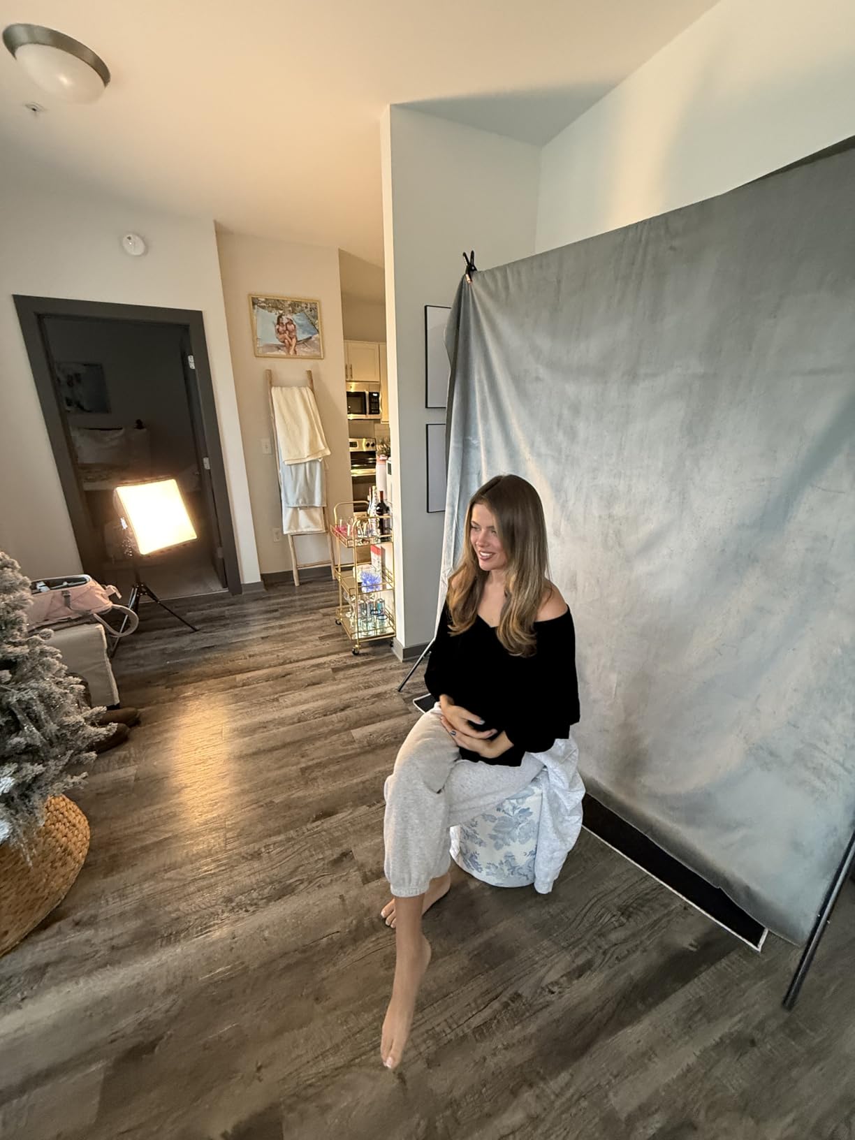 Kate 5x7ft Grey Backdrop for Headshots Portrait Backdrop Gray Background for Photography Fabric Photo Studio Props customer photo 1