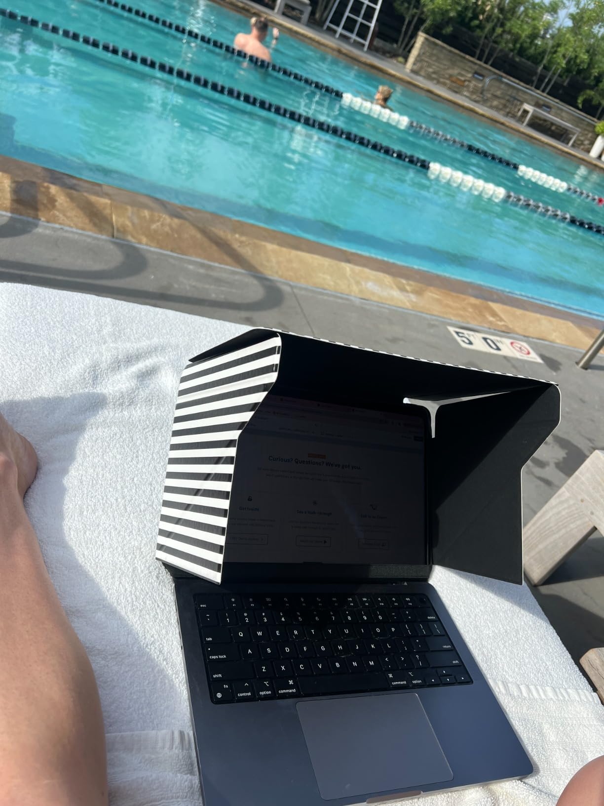 4-in-1 Laptop Screen Shade - Original Lux Hood - Sun, Privacy, Heat & Contrast Protection, Freestanding with Pocket, Fits 15-16