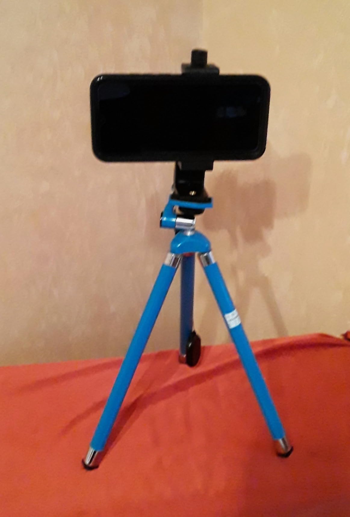 Universal Phone Tripod Mount Adapter with Wireless Camera Remote, Cell Phone Holder with Adjustable Clamp for Selfie Stick Monopod Compatible with iPhone, Samsung and so on, Wrist Strap Included customer photo 1