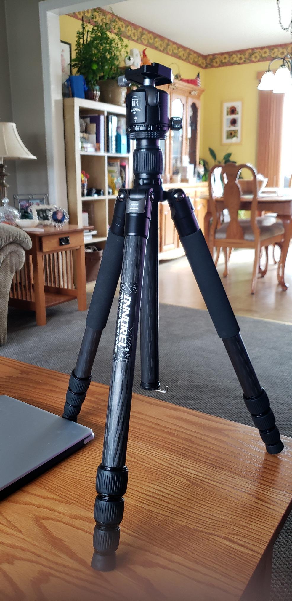 Carbon Fiber Tripod-RT75CG Super Professional Tripod Monopod Heavy Duty Compact Stand Support with 44mm/1.73in Low Gravity Center 360°Panoramic ballhead for Digital DSLR Camera, max Load 20kg/44lb customer photo 1
