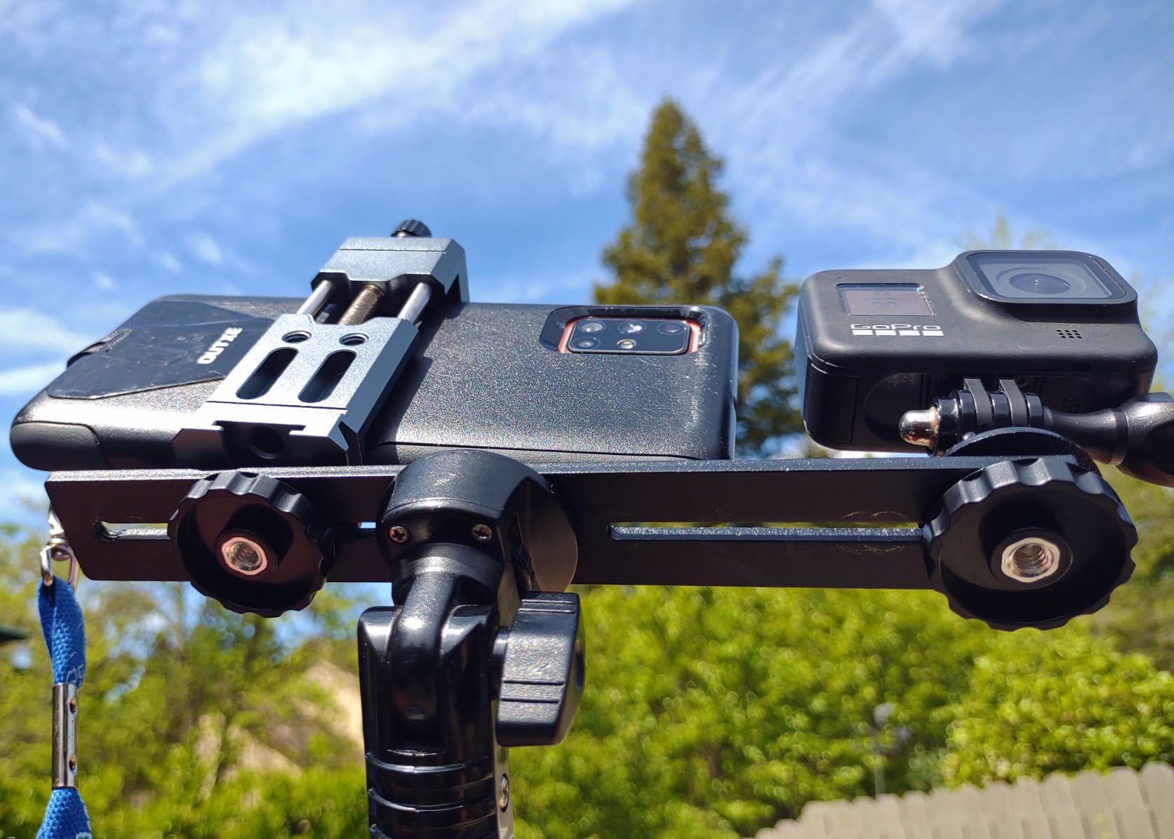 Dual Flash Bracket, Chromlives Dual Tripod Mount Bracket,1/4