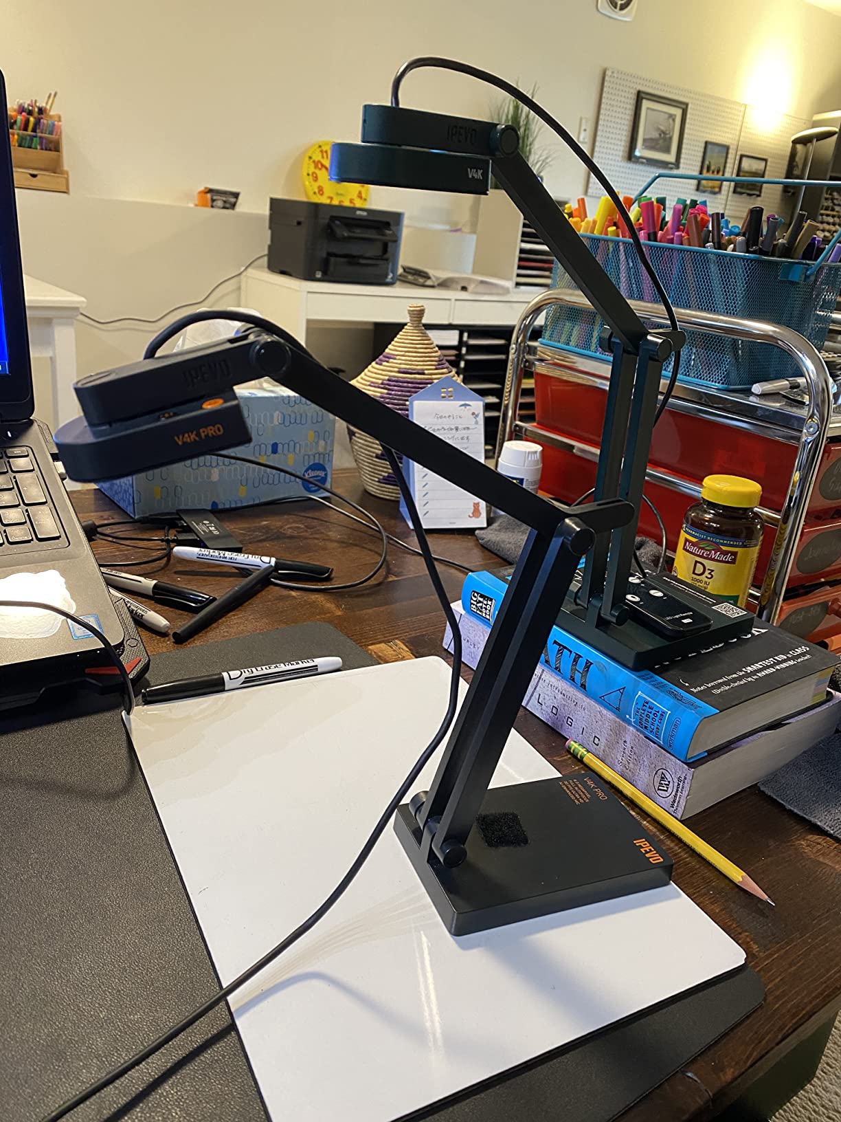 IPEVO V4K PRO Ultra HD USB Document Camera with AI-Enhanced Mic, for Classroom visualization, Online Teaching, Work from Home, Streaming, with Noise Cancellation for Clear Voice customer photo 2