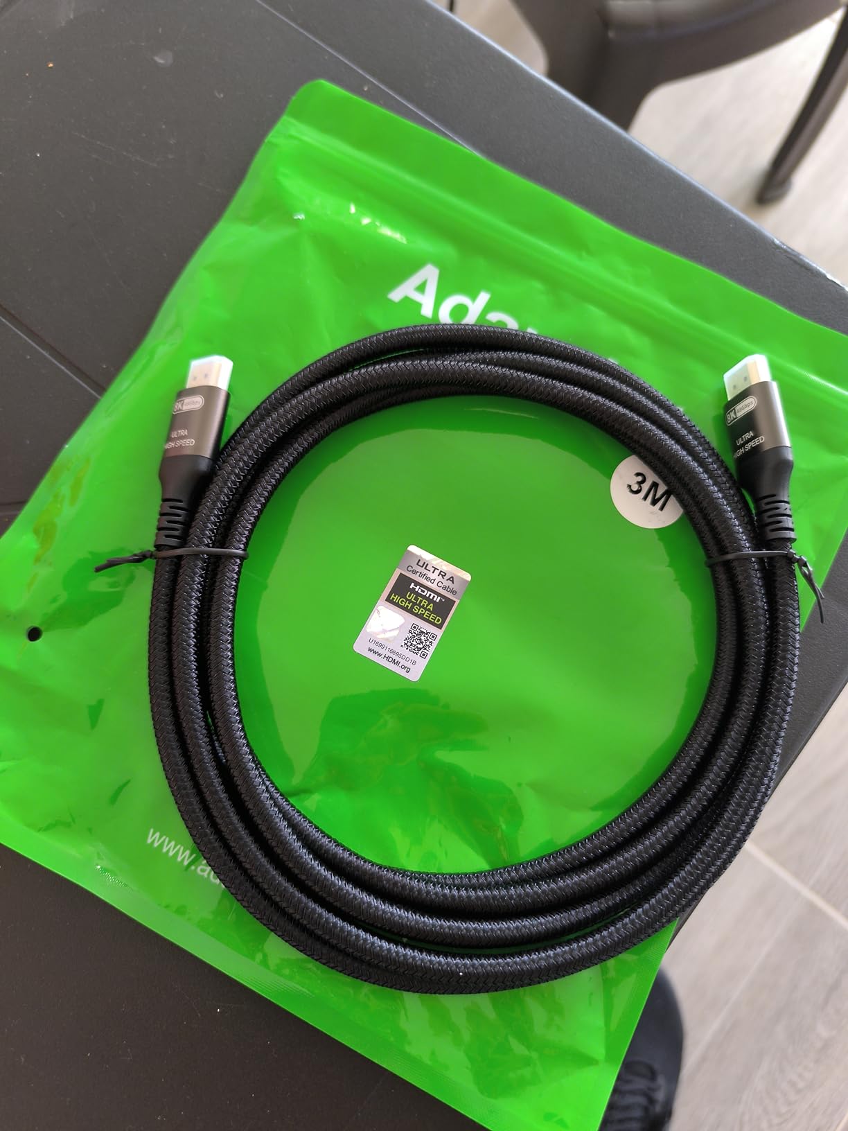 Certified 10K 8K HDMI 2.1 Cable 6.6 FT, 48Gbps Ultra High Speed HDMI Cord Ethernet CEC 4K 240Hz 165Hz 144Hz 120Hz 8K 60Hz eARC Netflix HDCP2.3 HDR10+ PC Laptop RTX5090 TV Monitor Projector X-box PS5 customer photo 2