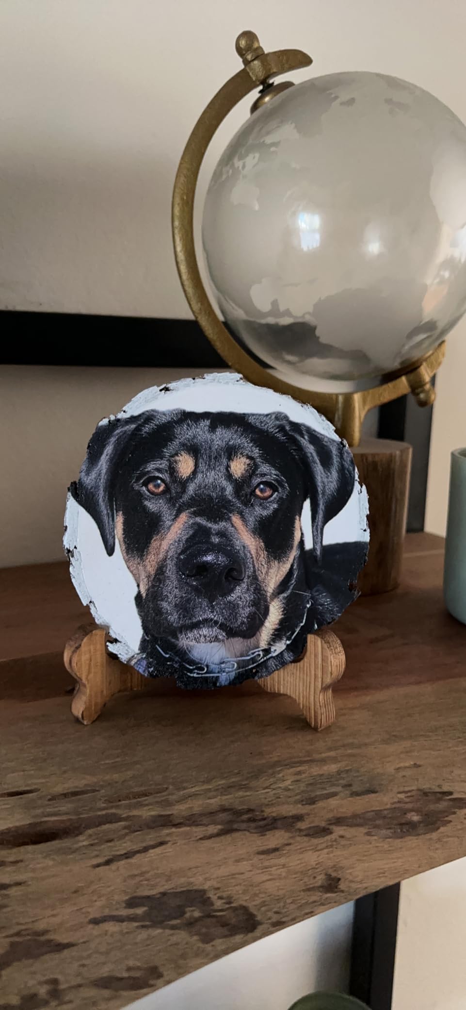 witfox Personalized Picture Frame Album Custom Photo Printing on Wood Slices Customized Photograph On Wood Artwork Crafts Desktop Decoration with Stand 14-16cm customer photo 1