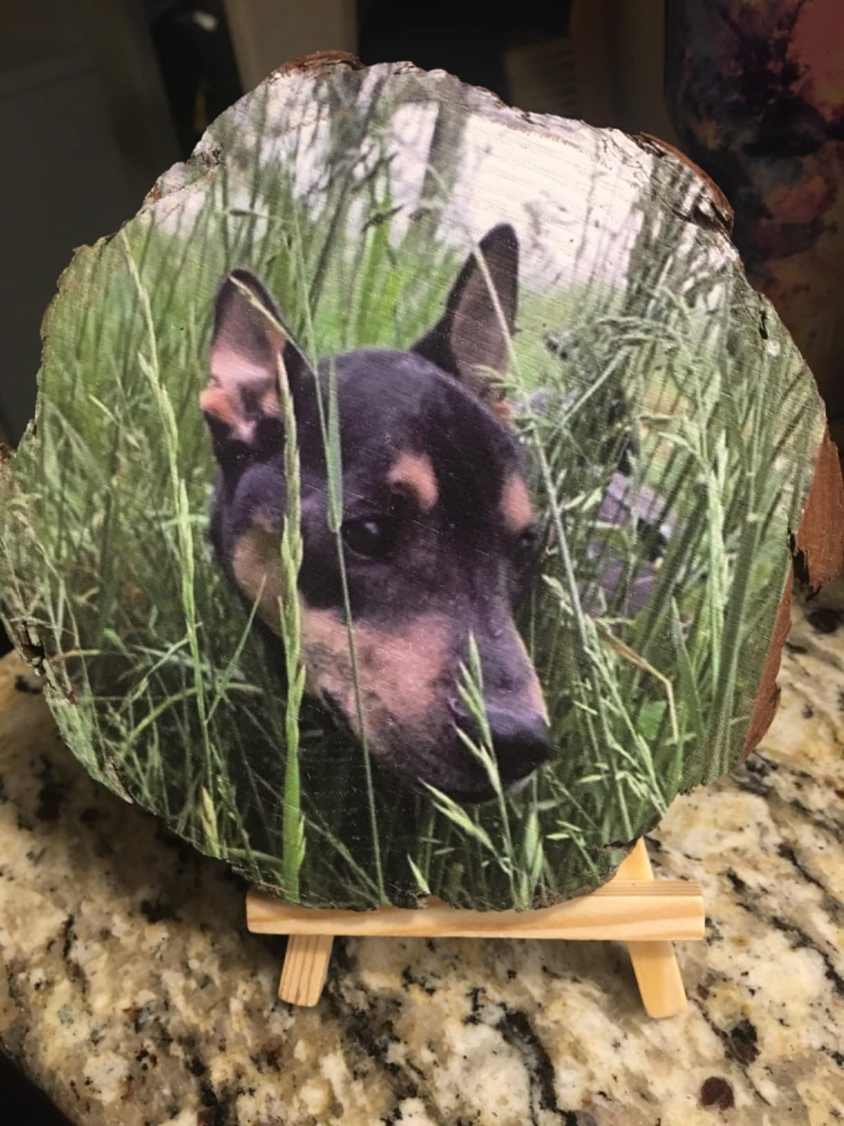witfox Personalized Picture Frame Album Custom Photo Printing on Wood Slices Customized Photograph On Wood Artwork Crafts Desktop Decoration with Stand 14-16cm customer photo 2