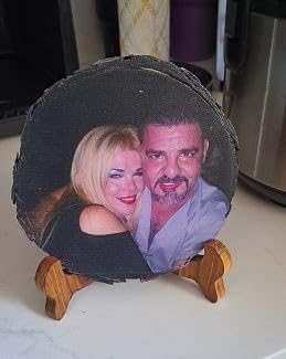 witfox Personalized Picture Frame Album Custom Photo Printing on Wood Slices Customized Photograph On Wood Artwork Crafts Desktop Decoration with Stand 14-16cm customer photo 3