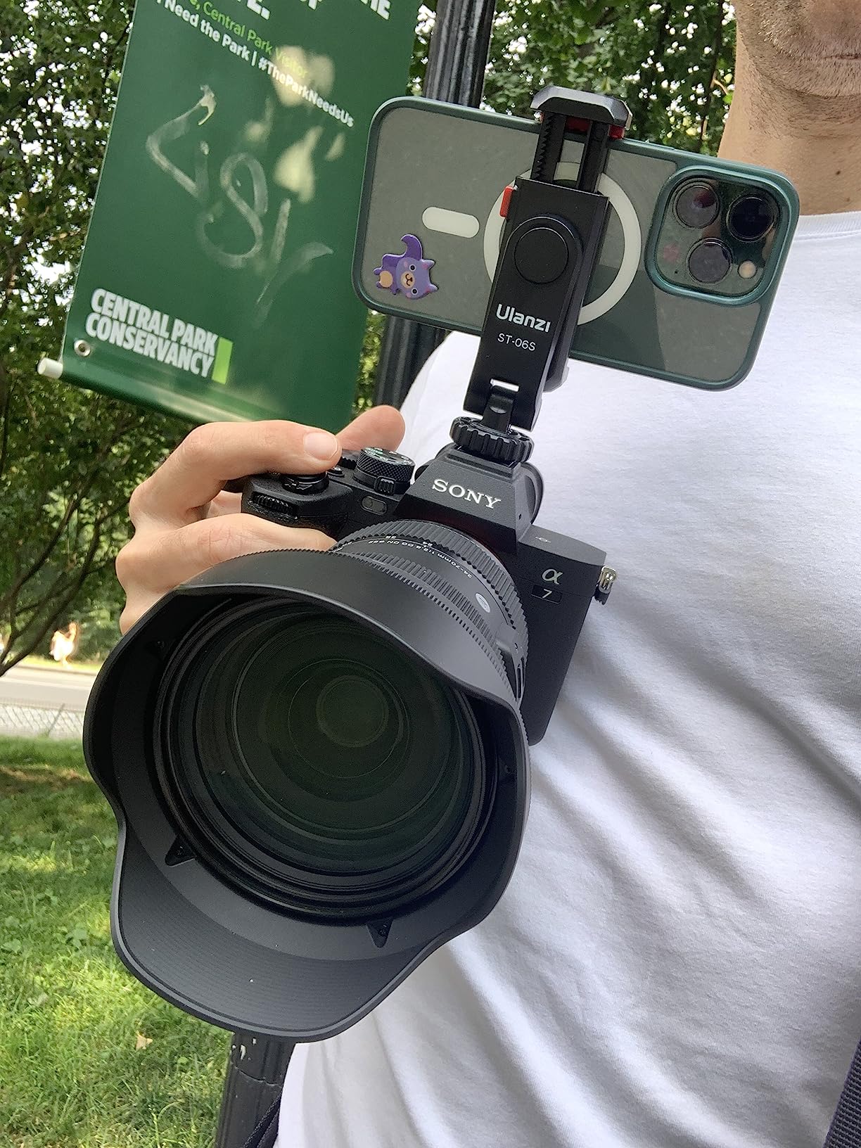 ULANZI ST-06S Phone Tripod Mount, Universal Smartphone Mount Adapter with 2 Cold Shoe, 360° Rotates Adjustable Cell Phone Clip Clamp Holder customer photo 2