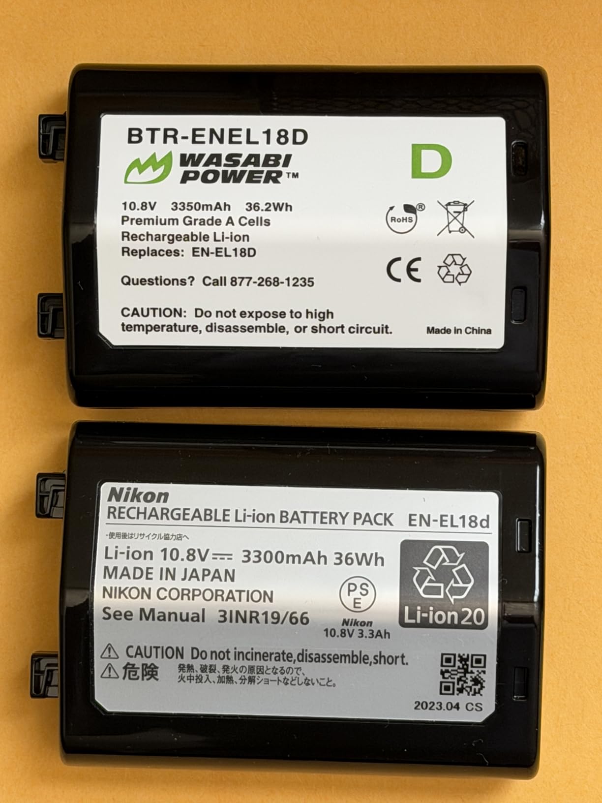 Wasabi Power Battery for Nikon EN-EL18d (2-Pack) and Nikon Z9, D4, D4S, D5, D6 customer photo 1