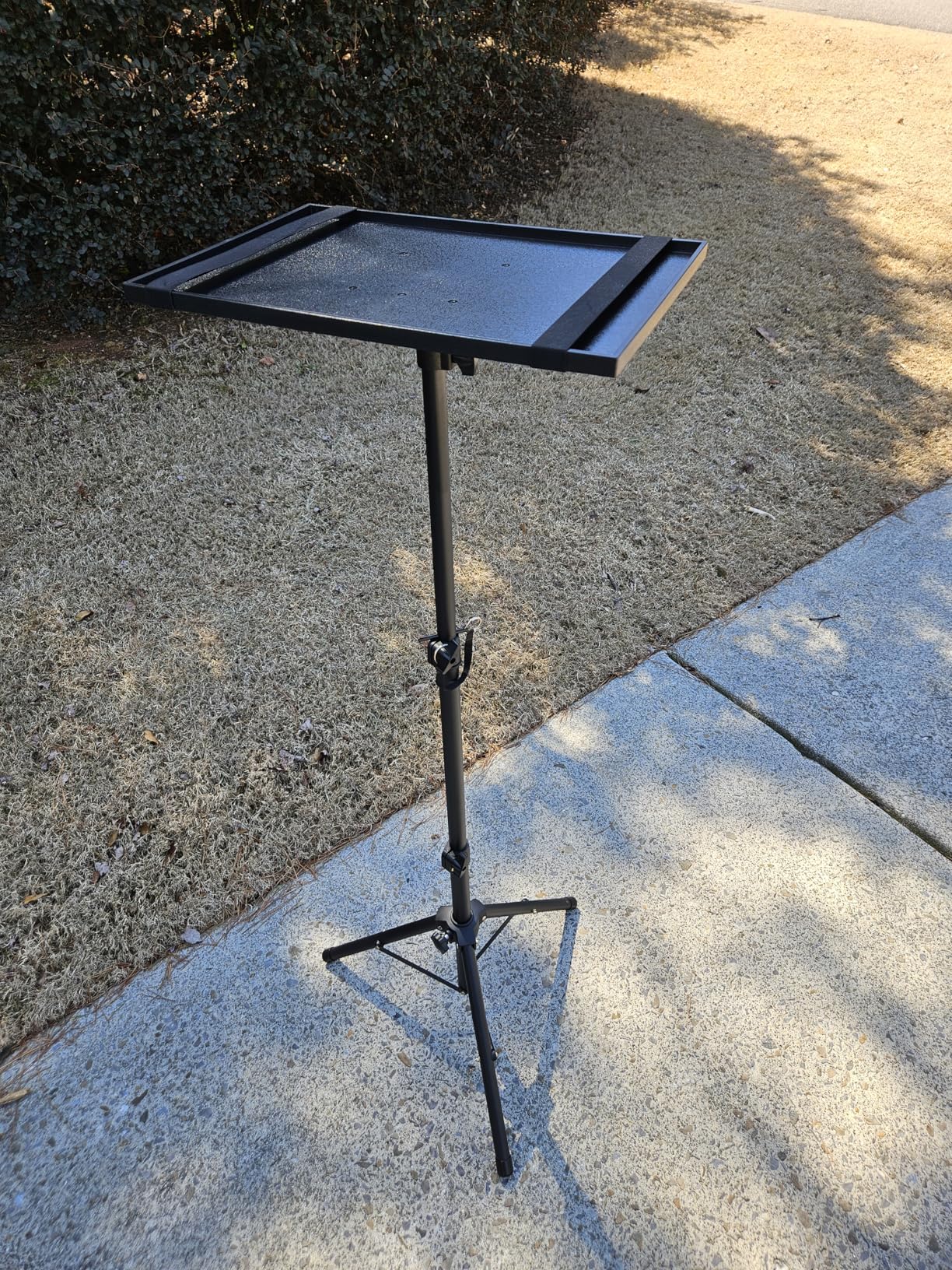 AMADA HOMEFURNISHING Foldable Projector Tripod, Multipurpose Laptop Stand with Removable Mouse Tray, Adjustable Height 25-63 Inch, Outdoor Movie Projector Stand, AMPS03 customer photo 2