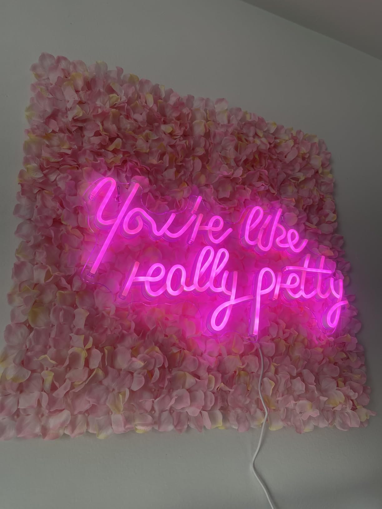 Lucunstar You're Like Really Pretty Neon Sign Led Sign Pink Led Neon Light for Wall Decor Neon Signs for Wall Decor Light Sign for Wedding Dimmable Switch USB with Neon Sign for Bedroom Home Decor customer photo 1