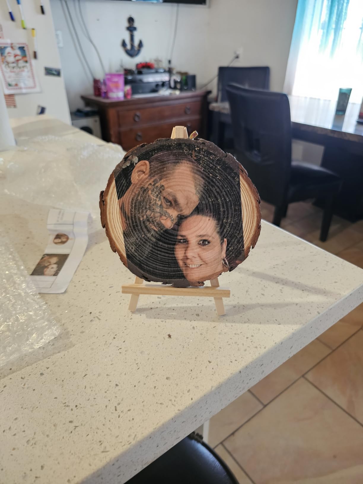 EAQ Custom Photo Printing on Wood Slice Personalized Picture Frame Album, Customized Picture Wood Frames with Bracket Wooden Craft Ornaments Gifts customer photo 1