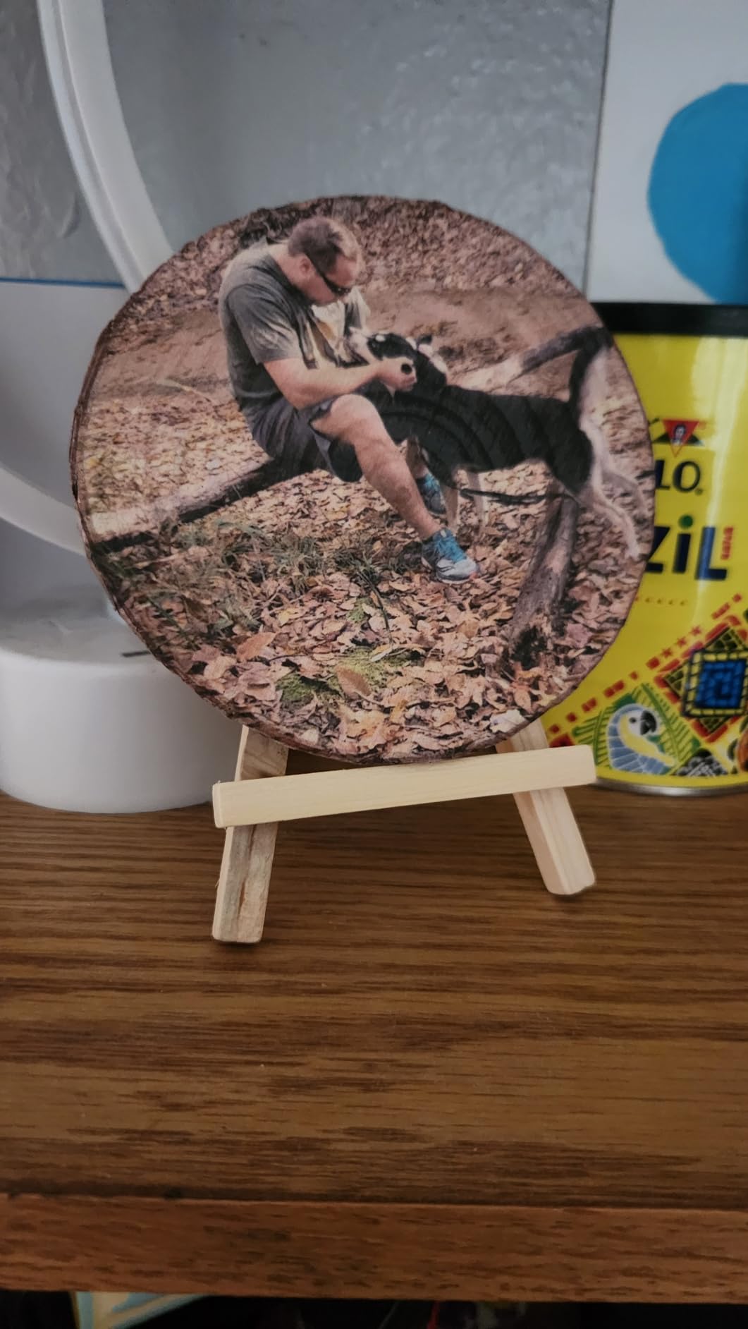 EAQ Custom Photo Printing on Wood Slice Personalized Picture Frame Album, Customized Picture Wood Frames with Bracket Wooden Craft Ornaments Gifts customer photo 2