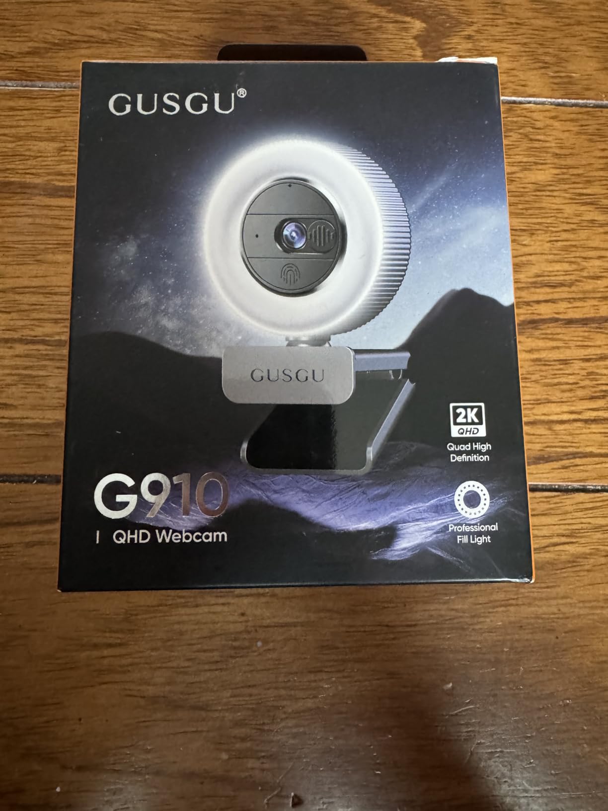 GUSGU 2K QHD Webcam with Microphone and Ring Light, G910 Web Camera Privacy Cover, USB Plug&Play Computer Camera for PC/Desktop/Laptop/Mac, Streaming Camera for Video Conferencing customer photo 1