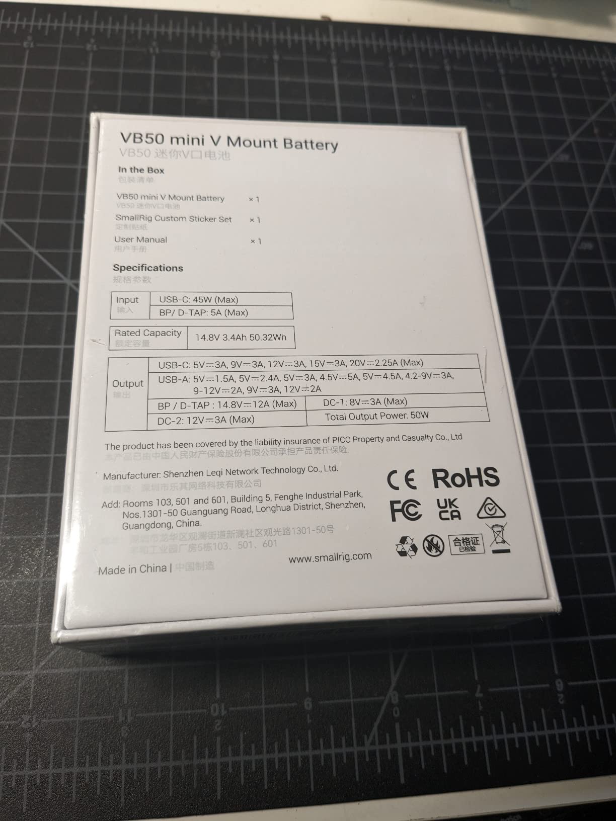 SMALLRIG V Mount Battery VB50, 50Wh / 3400mAh V Mount Battery with 45W Output, 1.5H Full Charge, with USB-C, D-TAP, USB-A, Dual DC Ports, OLED Screen, for Cameras, Phones, Camcorders, Monitors customer photo 2