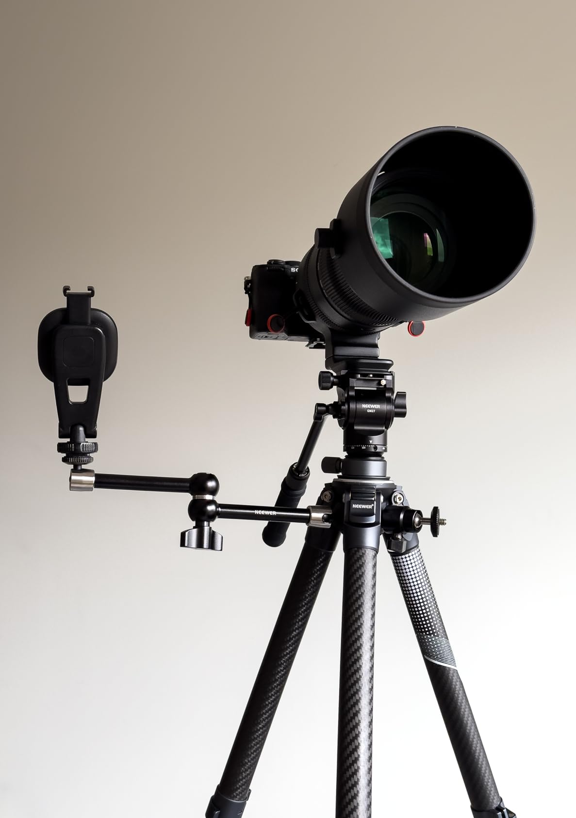 NEEWER Tripod Fluid Head with +/-10 Degree Leveling Base(37mm Dia.), Metal Pan Tilt Head with Arca Type QR Plate, Telescopic Handle for Compact Video Camera DSLR Camera, Max Load 8.8lb/4kg, GM27 customer photo 1