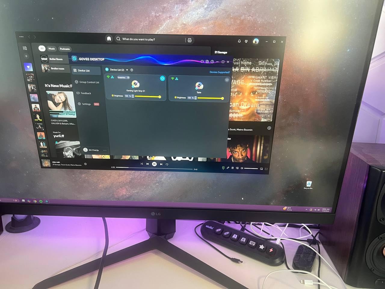 Govee Gaming Light for Monitor G1, RGBIC LED Backlight for 27-34 Inch PC, Smart LED Lights for Monitors with Color Matching, Adapts to Curved Monitors, Double Strip Light Beads with 123 Scene Modes customer photo 1