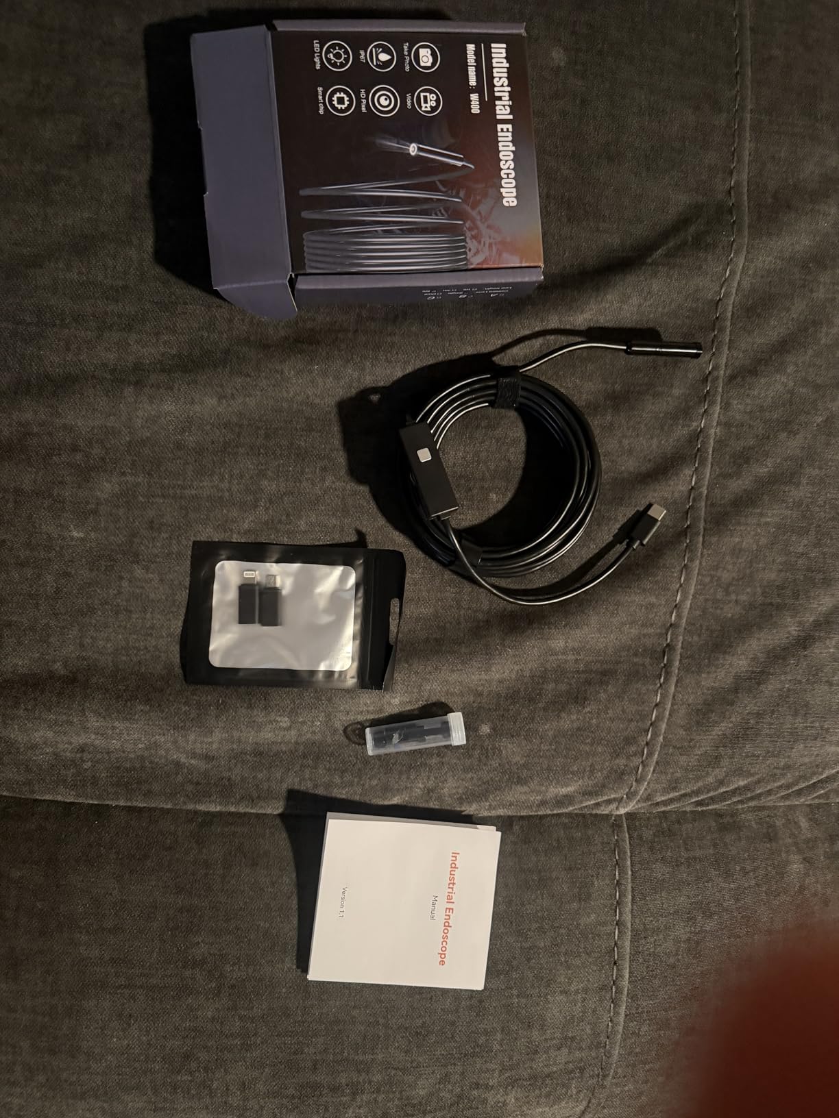 Endoscope Camera with Light, 1920P HD Borescope Tools with 8 Adjustable LED Lights, Endoscope with Semi-Rigid Snake Camera, Inspection Borescope for iOS and Android - 16.4ft Single Lens customer photo 1
