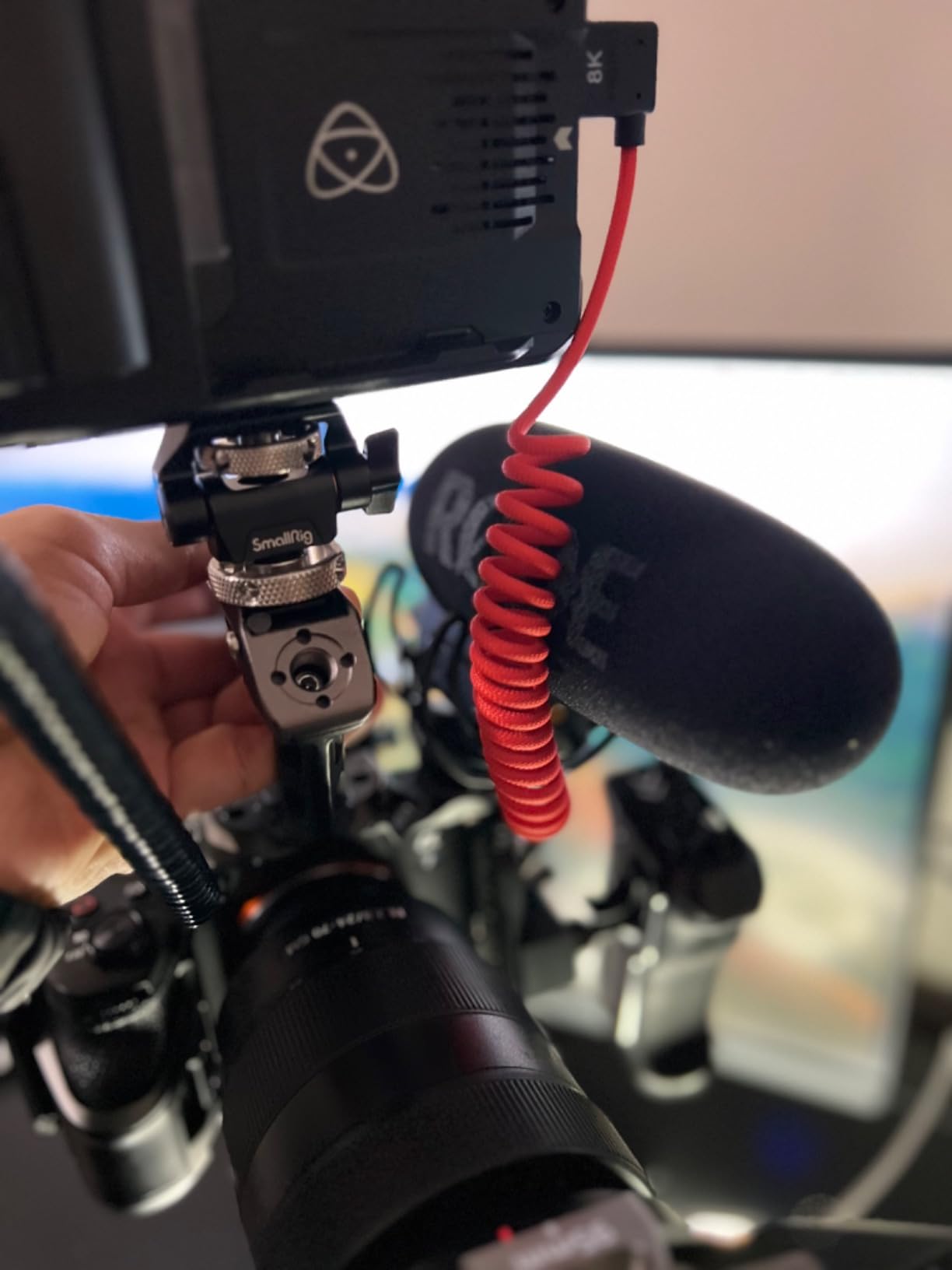 HDMI 2.1 HDMI 4K 120fps 8K 60fps Cable for ATOMOS Ninja V Sony A7siii Canon C300 C500 Ronin RS2 Monitor Camera Right Left Angle Type A Braided Coiled customer photo 1