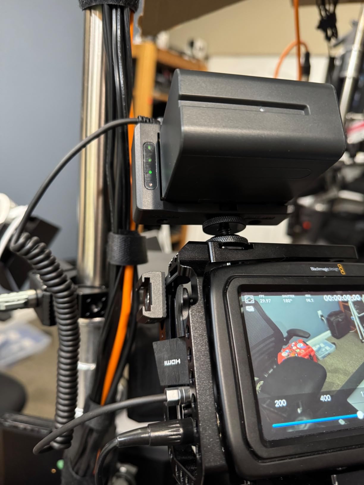 NP-F Battery Plate Adapter + BMPCC 4K/6K Locking DC Cable to Power Blackmagic Pocket Cinema Camera 4K/6K,Compatible with Sony NP-F970 F960 F770 F750 F570 F550 Battery. customer photo 2
