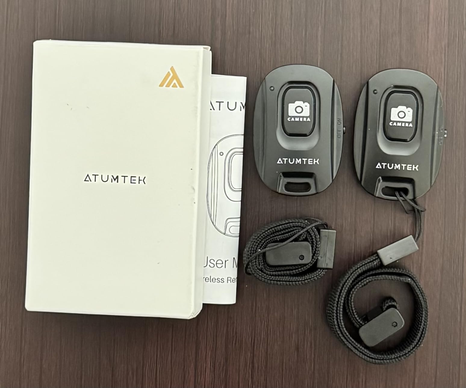 ATUMTEK Camera Remote Shutter for iPhone and Android Smartphones (2 Pack), Wireless Phone Remote Control Selfie Button for Photos and Videos (Bluetooth 5.2), Wrist Strap Included, Black customer photo 1