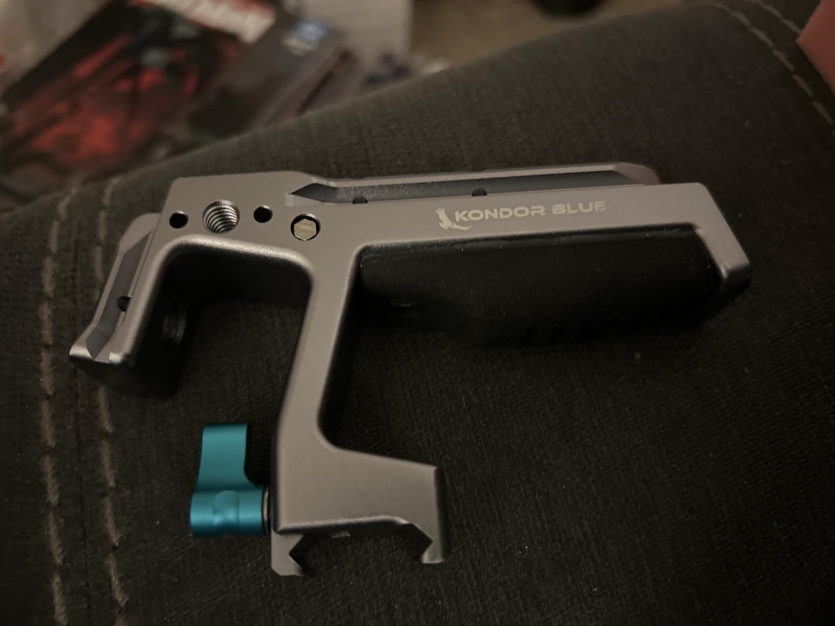KONDOR BLUE | Talon XL Top Handle with Trigger REC for Cameras | NATO Rail, Arri mounts, Cold Shoes, Remote Start/Stop REC Button, Molded Rubber Grip, & Bubble Level | Black customer photo 2