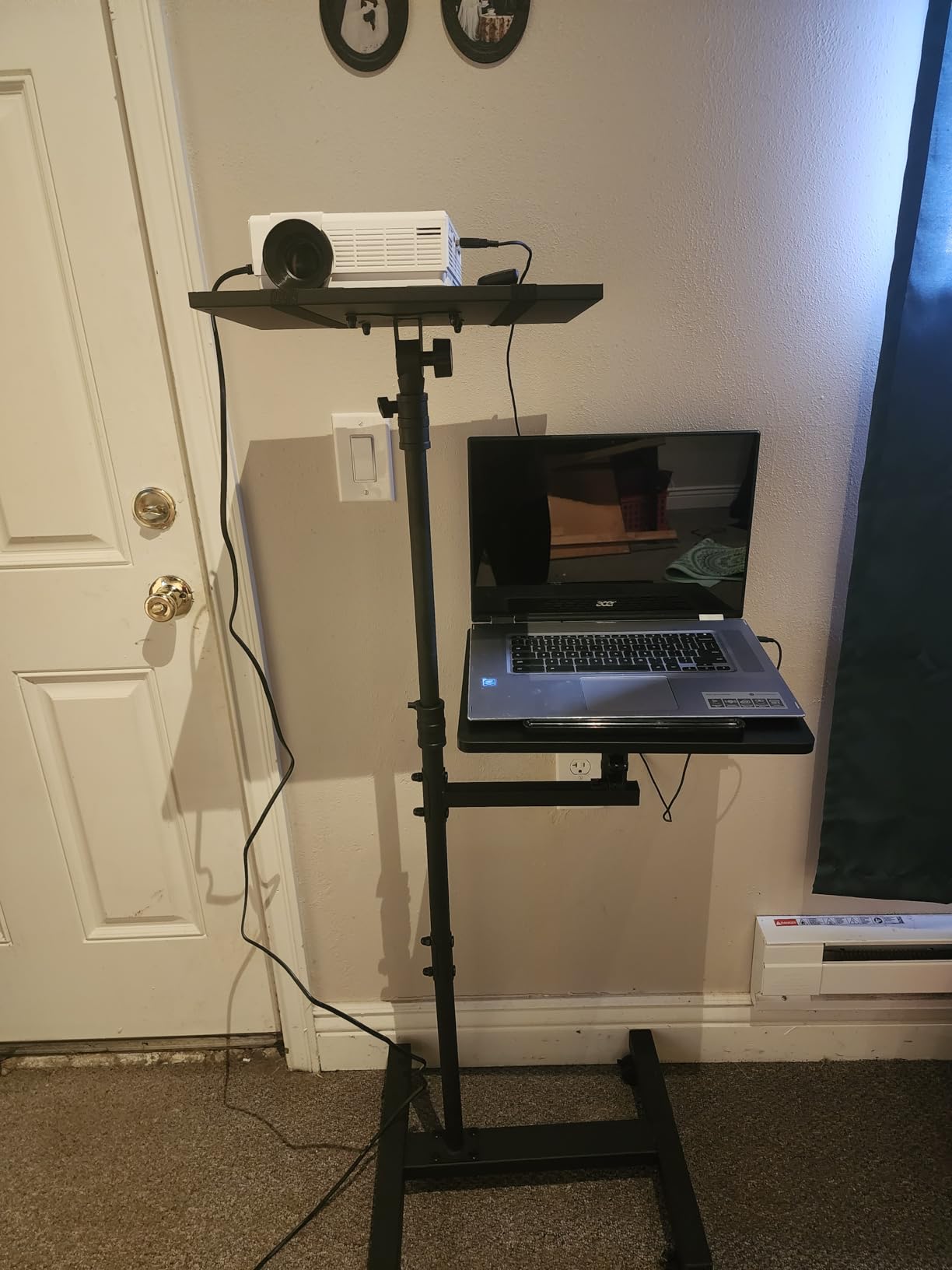2 Shelves Projector Stand Tripod, Height Adjustable Max 64