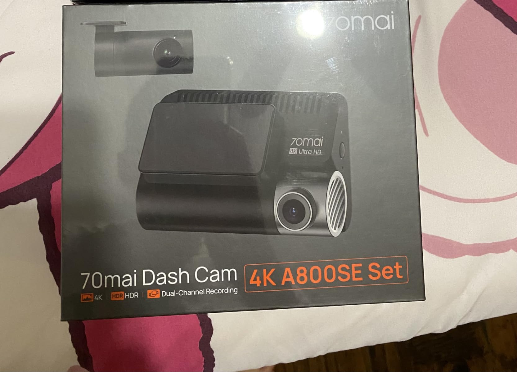 70mai 4K Dash Cam Front and Rear, Built in Wi-Fi 6 & GPS Car Camera, Super Night Vision, ADAS, 3'' IPS Screen, 24H Parking Mode, Time-Lapse, Loop Recording, with 128GB Card (A800SE) customer photo 2