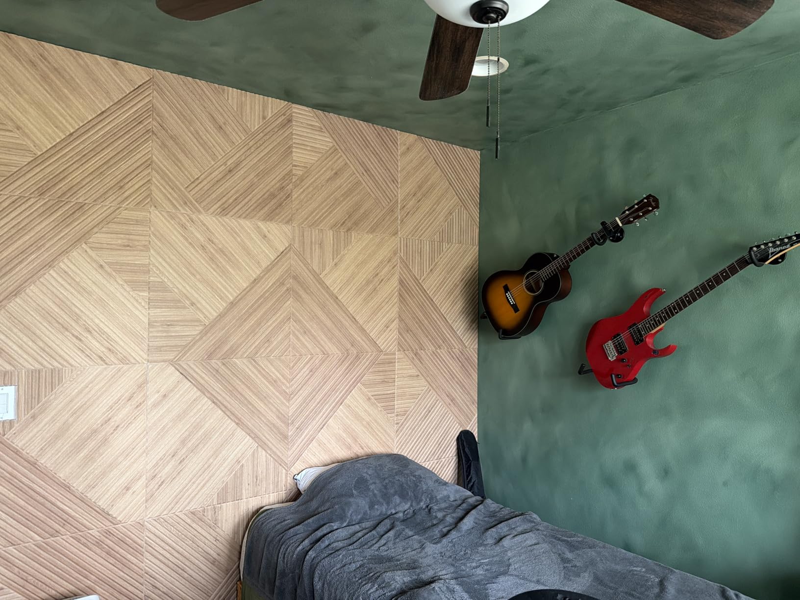 BUBOS 6 PCS Acoustic Wall Panels for Home Theaters, Recording Studios, Living Rooms - High-Density Polyester Fiber Absorbing Foam Soundproof Panel, Peel and Stick - Wood Print customer photo 2