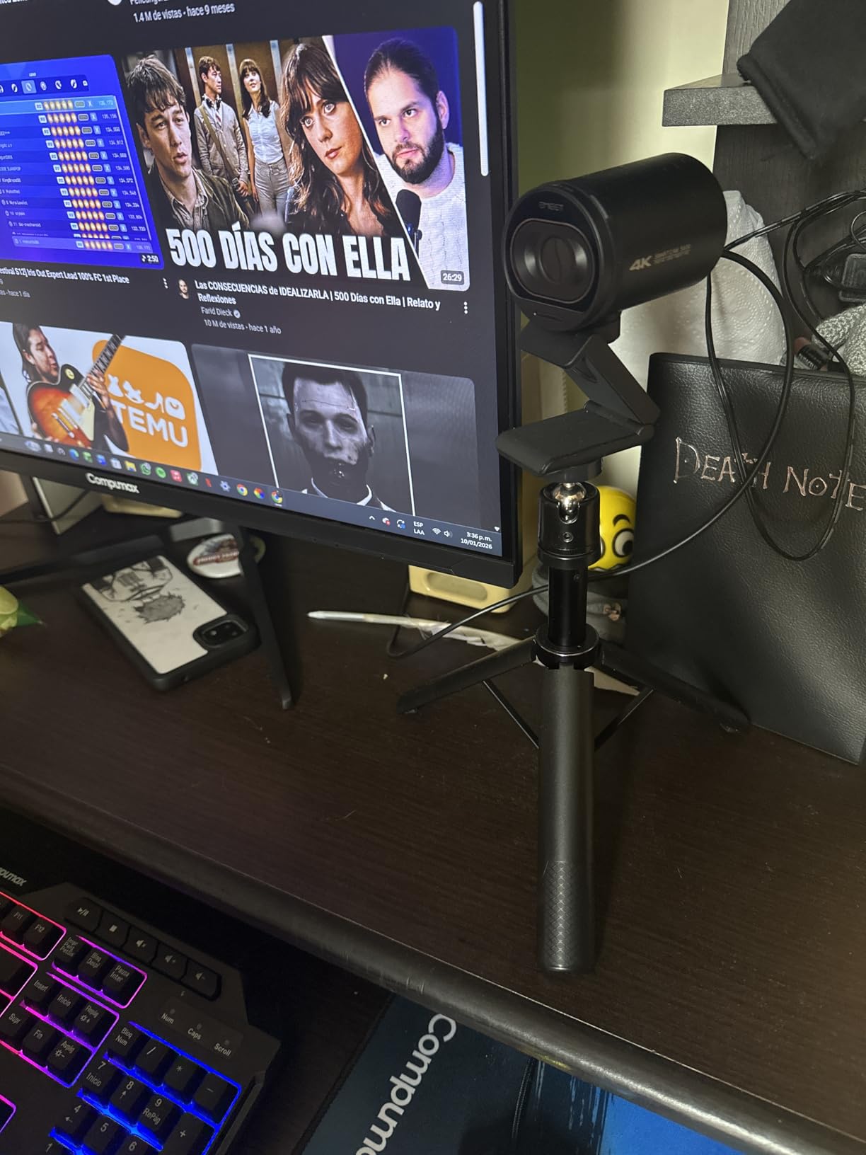 EMEET S600 4K Webcam with Tripod for Streaming - Sony 1/2.55'' Sensor, PDAF Autofocus, 1080P@60FPS, 2 Noise Reduction Mics, Built-in Privacy Cover, 73° FOV, Streaming Webcam for Product/Game/Beauty customer photo 1