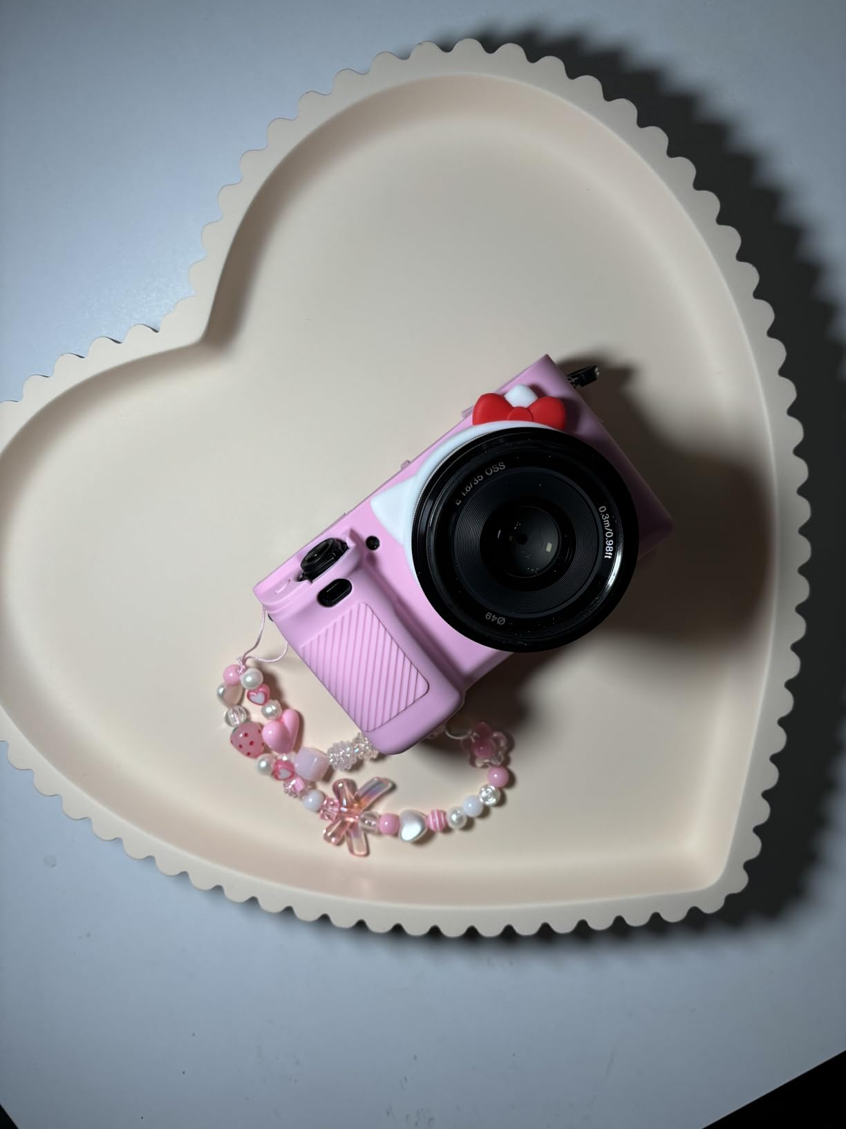 A6400 A6300 Camera Case & LCD Screen Protector Accessories Kit, Soft Silicone Case for Sony Alpha A6400 A6300 Digital Camera, Body Cover for A6400 A6300 with Grip - Pink customer photo 2