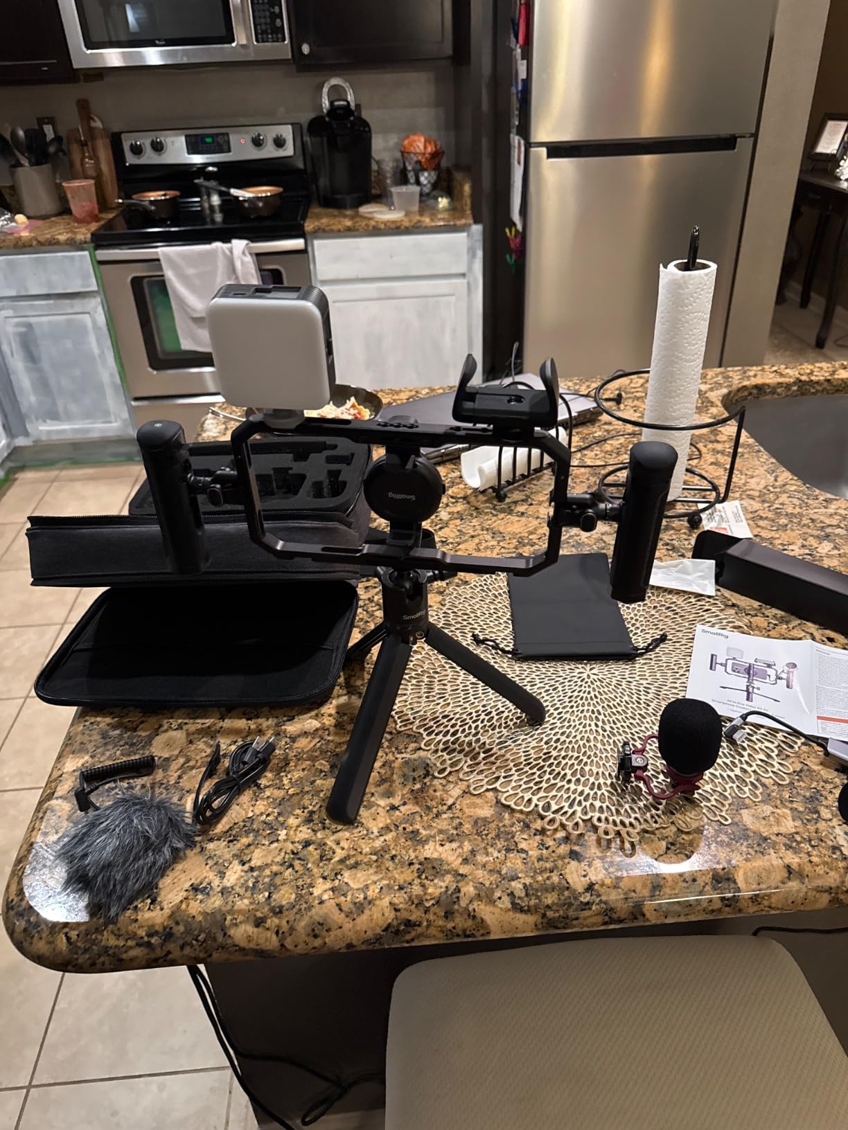 SmallRig All-in-One Universal Quick Release Phone Video Rig Kit Pro, Phone Stabilizer Rig Kit with LED Light Microphone QR Tripod Dual Handles Power Bank Holder, for Creator & Live Streaming - 4704 customer photo 2