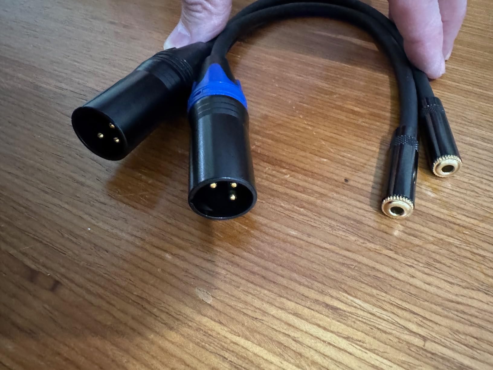 Smithok 2-Pack 3.5mm to XLR, Balanced 3.5mm 1/8 inch Female Stereo TRS Mini Jack to 3-Pin XLR Male Audio Converter Adapter Cable - 1feet(30cm) customer photo 1