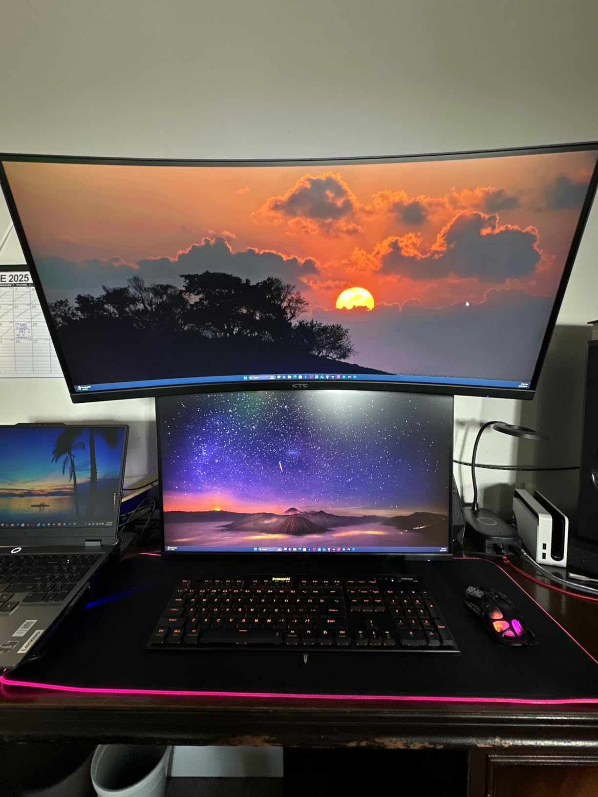 ARES WING Dual Monitor Arm Desk Mount for 17-49 Inch Ultrawide Monitors, Heavy Duty Dual Monitor Mount Holds 44 lbs, Full Motion Gas Spring Vertical Stacked Monitor Mount, 75/100 VESA Mount, Black customer photo 2