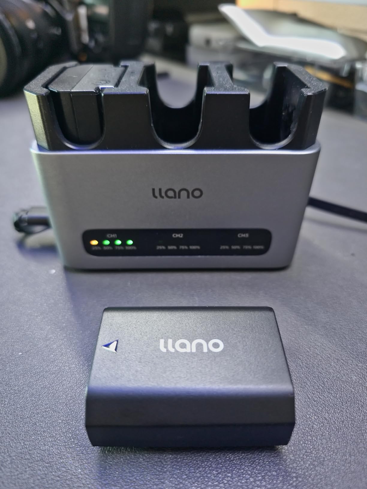 llano 3-Pack 2400mAH NP-FZ100 Battery & 30W Fast Charger Set:Triple Slot for Sony Camera A7III A7IV A6700 FX3 FX30 A9 A7C A7CII A7RV A7RIII A6600 ZV-E1 ZV-E10II A1 FX2, USB-C,LED,Durable CNC Aluminum customer photo 2