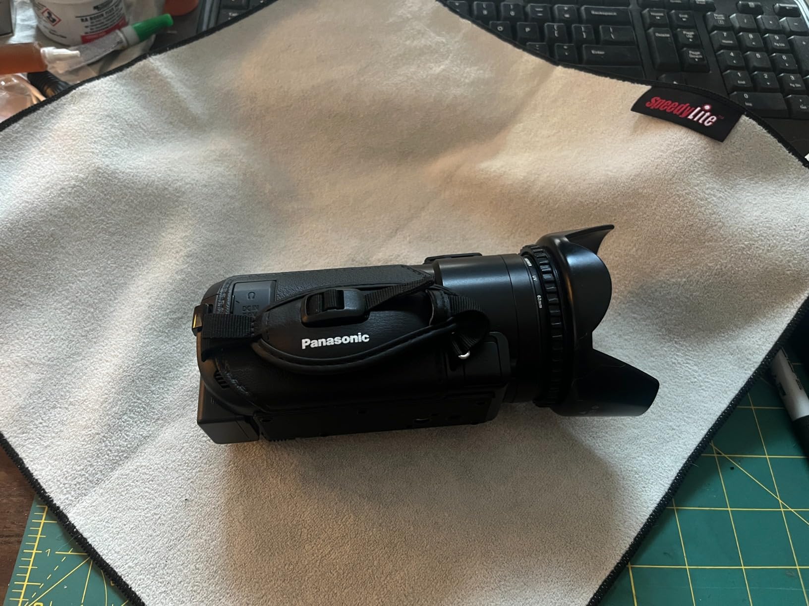 Protective Camera Wrap with Waterproof Mid-Layer. Self-Sticking Protective Lens Wrap for Digital Cameras, Tablets and Laptops. Black, 15 Inches. customer photo 2