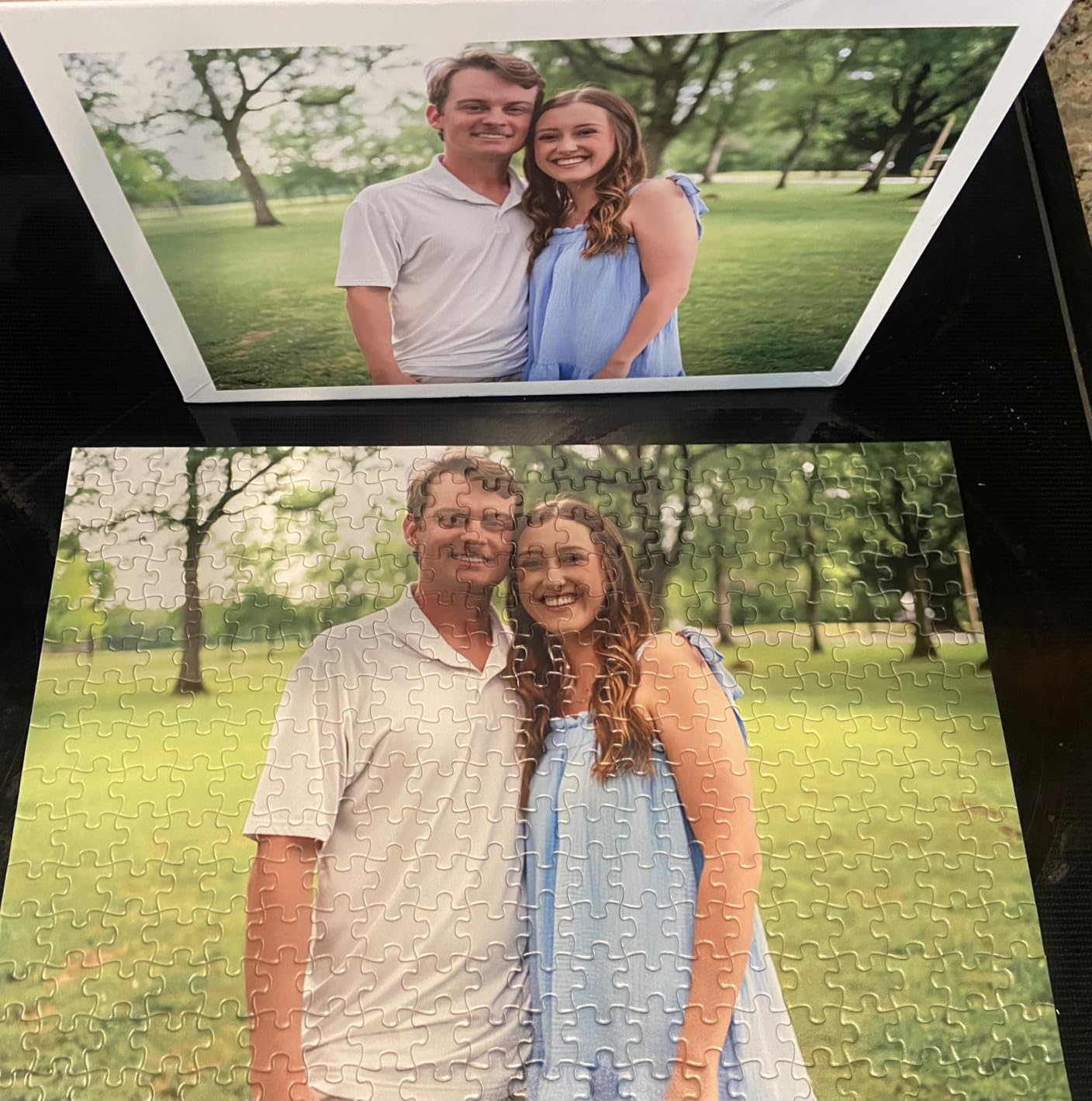 Easycosy Custom Photo Puzzles 120/300/500/520/1000/1314 Pieces for Families Personalized Picture Jigsaw Puzzle Gift for Pet Birthday Anniversay(Horizontal/Vertical) customer photo 2