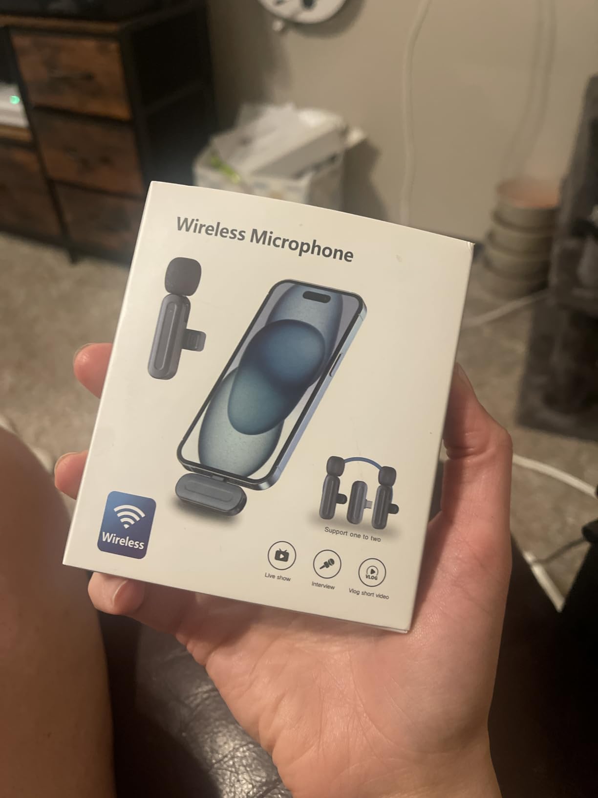 PQRQP 3 in 1 Professional Wireless Lavalier Microphone for iPhone, Android, Camera, Wireless Microphones, Mini Microphone, Crystal Clear Sound Quality for Recording, Live Streaming, Microphone Clips customer photo 1