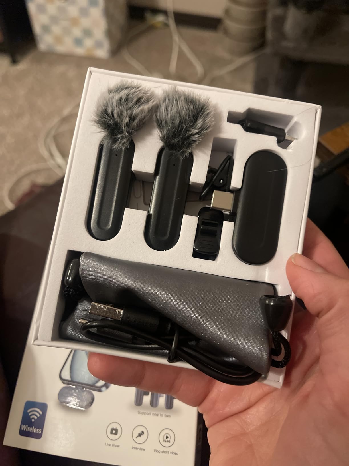 PQRQP 3 in 1 Professional Wireless Lavalier Microphone for iPhone, Android, Camera, Wireless Microphones, Mini Microphone, Crystal Clear Sound Quality for Recording, Live Streaming, Microphone Clips customer photo 2