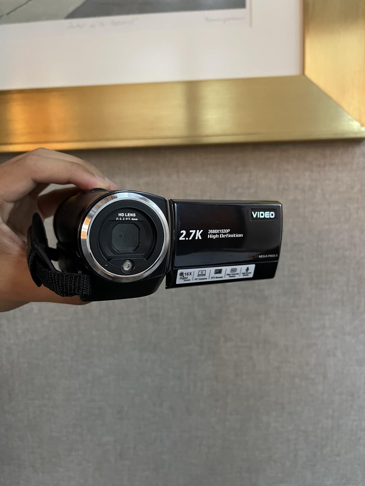 Camcorder Video Camera QHD 2.7K 56MP 16X Digital Zoom Vlogging Camera with LED Fill Light for YouTube, 2.8 Inch 270 Degree Rotation LCD Screen Camcorder with 32GB SD Card and Two Batteries customer photo 1