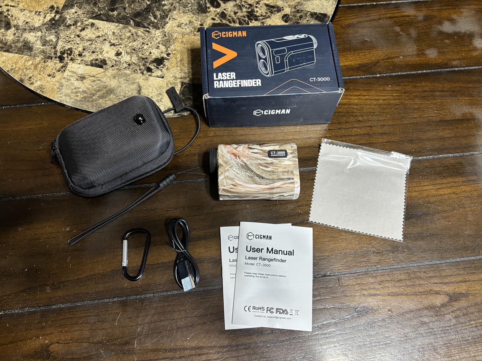 Hunting Range Finder 3280 Yards, CIGMAN Rechargeable Laser Rangefinder 6X Magnification, 7 Modes Rangefinder with Slope, Distance, Angle, Speed, Scan, Waterproof Hunting Gear for Hunter (Camo) customer photo 2