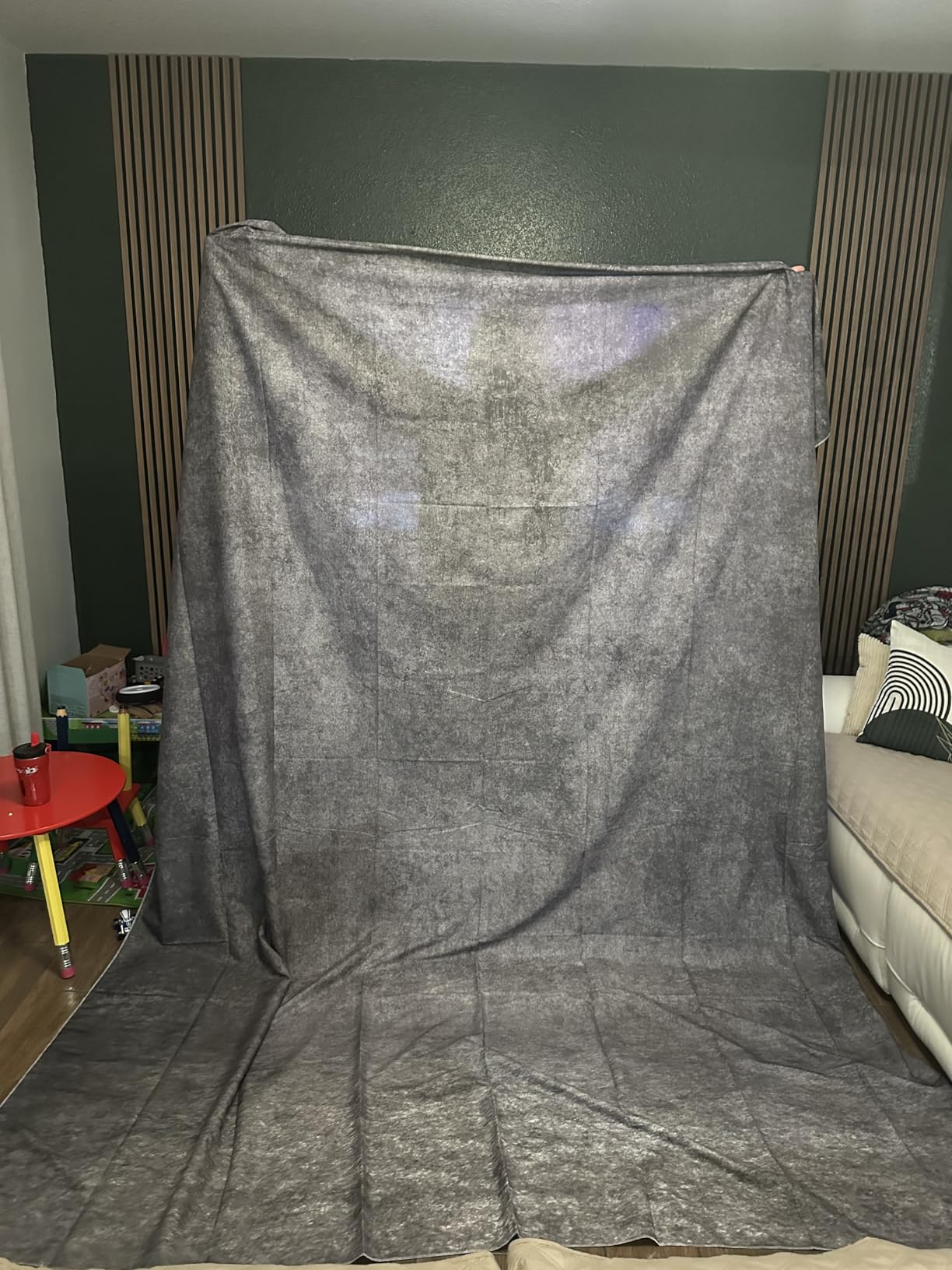 UrcTepics 8x10 ft Grey Fabric Photo Backdrops, Classic Abstract Texture Backdrop for Headshots and Portraits, Vintage Photography Background for Studio and Events customer photo 2