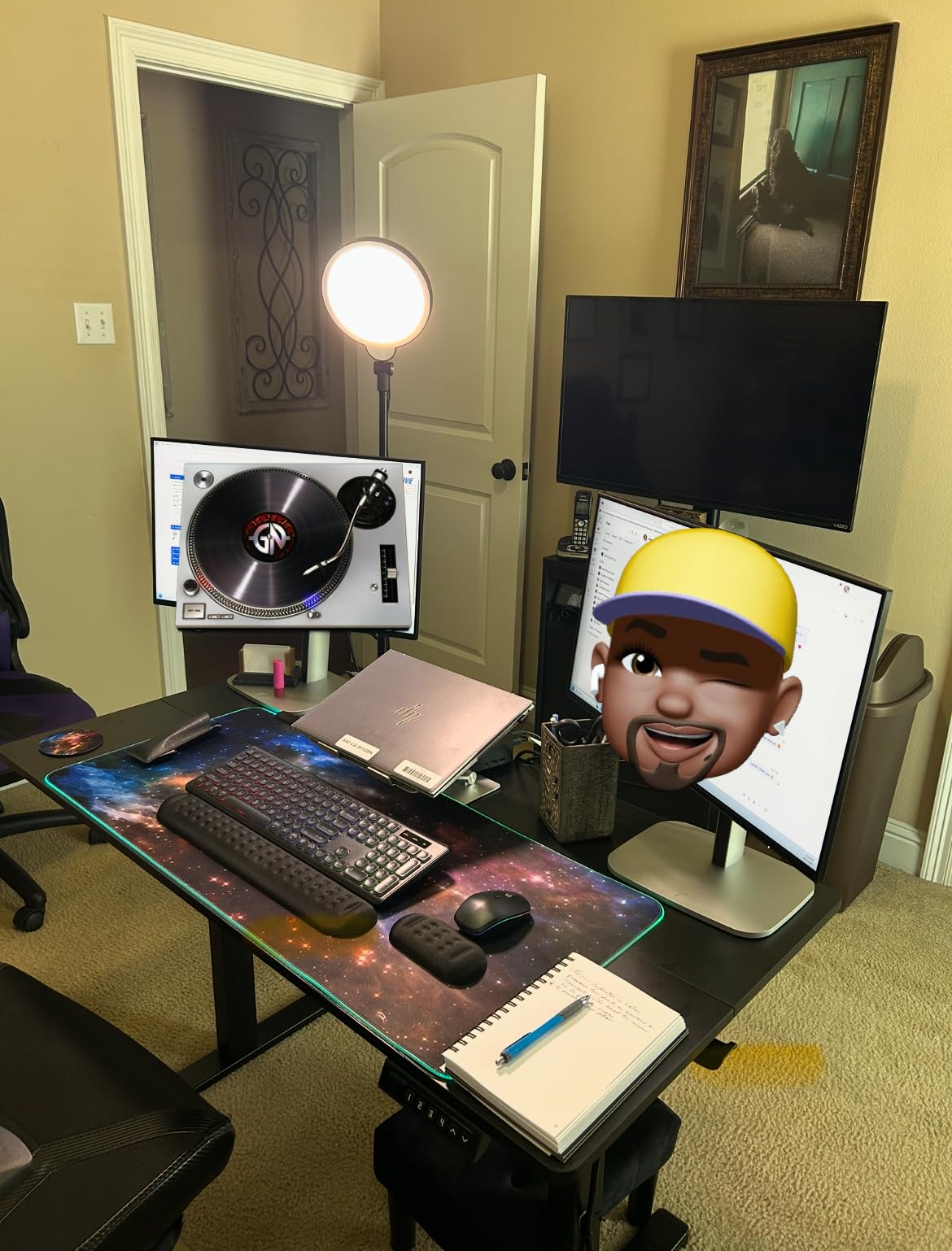 Dimmable Ring Light with Stand for Desk, Adjustable Desk Light for Video Recording, 30 Light Modes Video Conference Lighting, Zoom Lighting for Computer, Webcam, Podcast, Calls, Home Office, CRI 97.8 customer photo 2