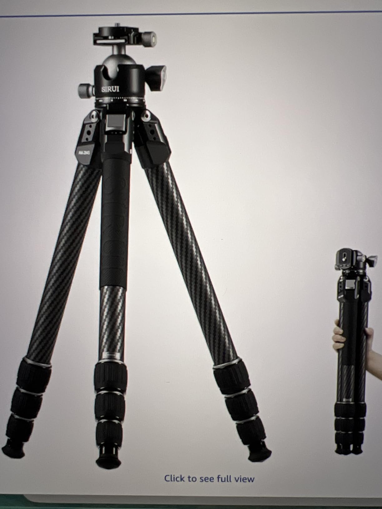 SIRUI Professional Travel Carbon Fiber Tripod 20kg/44lbs Load, Max Tube Dia 29.44mm, Max 128cm/50.4in Height with 43mm Low-Profile Ball Head for DSLR/Mirrorless/Video (AM-284S+G1) customer photo 1