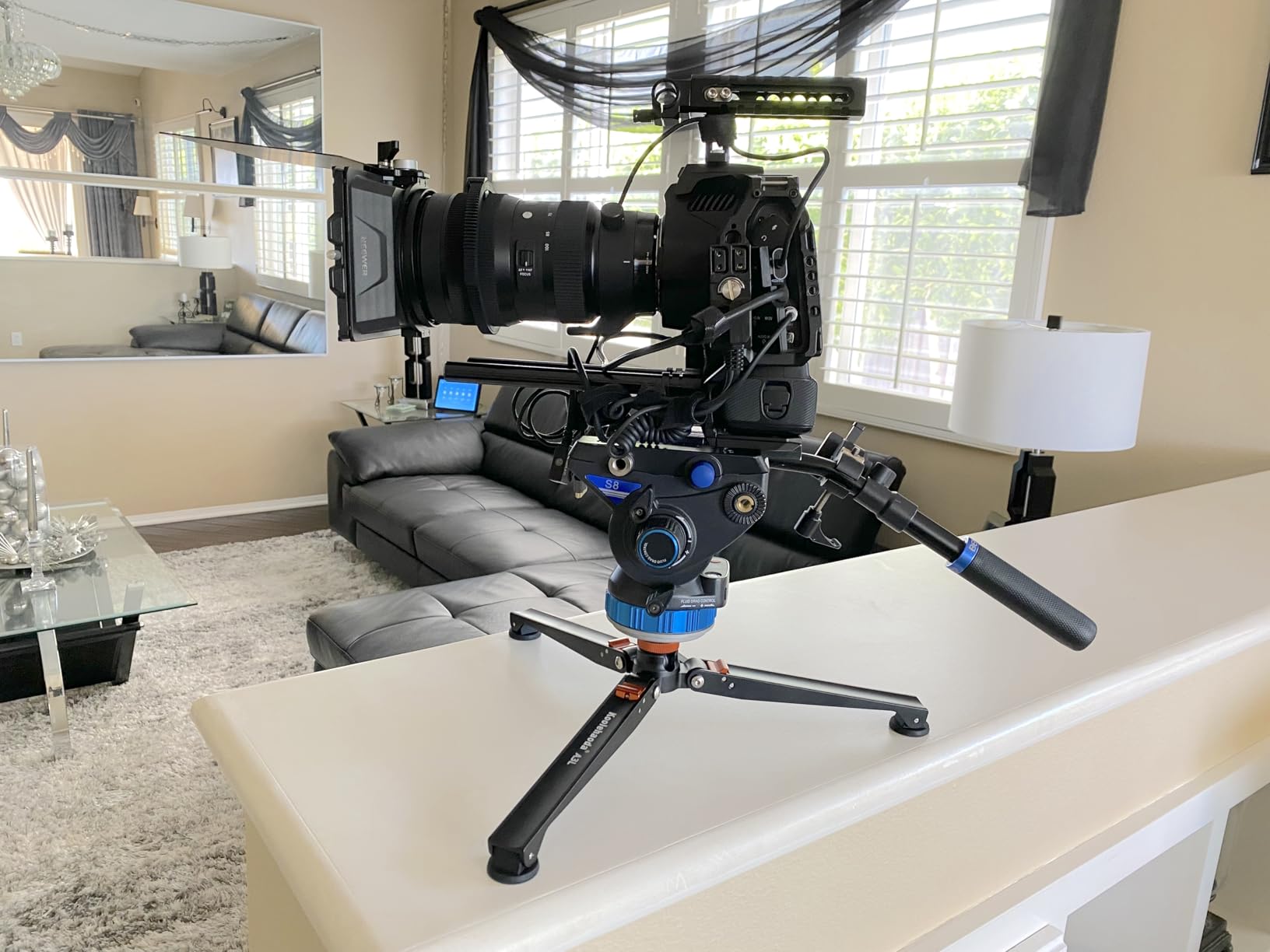 Koolehaoda Mini Tripod Base for Monopods, Aluminum Desktop Tripod with Three Feet Universal 3 Leg Support with 1/4