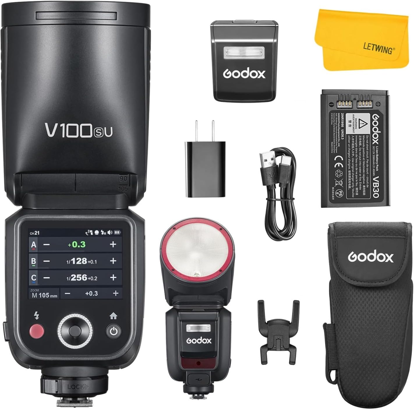 Godox V100 F V100-F Flash for Fuji, 2.4G 100W TTL Fujifilm Speedlite HSS 1/8000S, Touchscreen Control, Lithium Battery, 400 Full Power Flashes, External Fujifilm Flash for Photography(USA Version) customer photo 1
