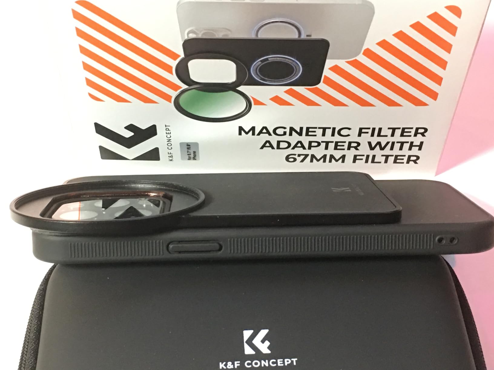 K&F CONCEPT 6.7 inch Magnetic Lens Filter Mount Adapter with 67mm Variable ND2-32 Filter Compatible with iPhone customer photo 2